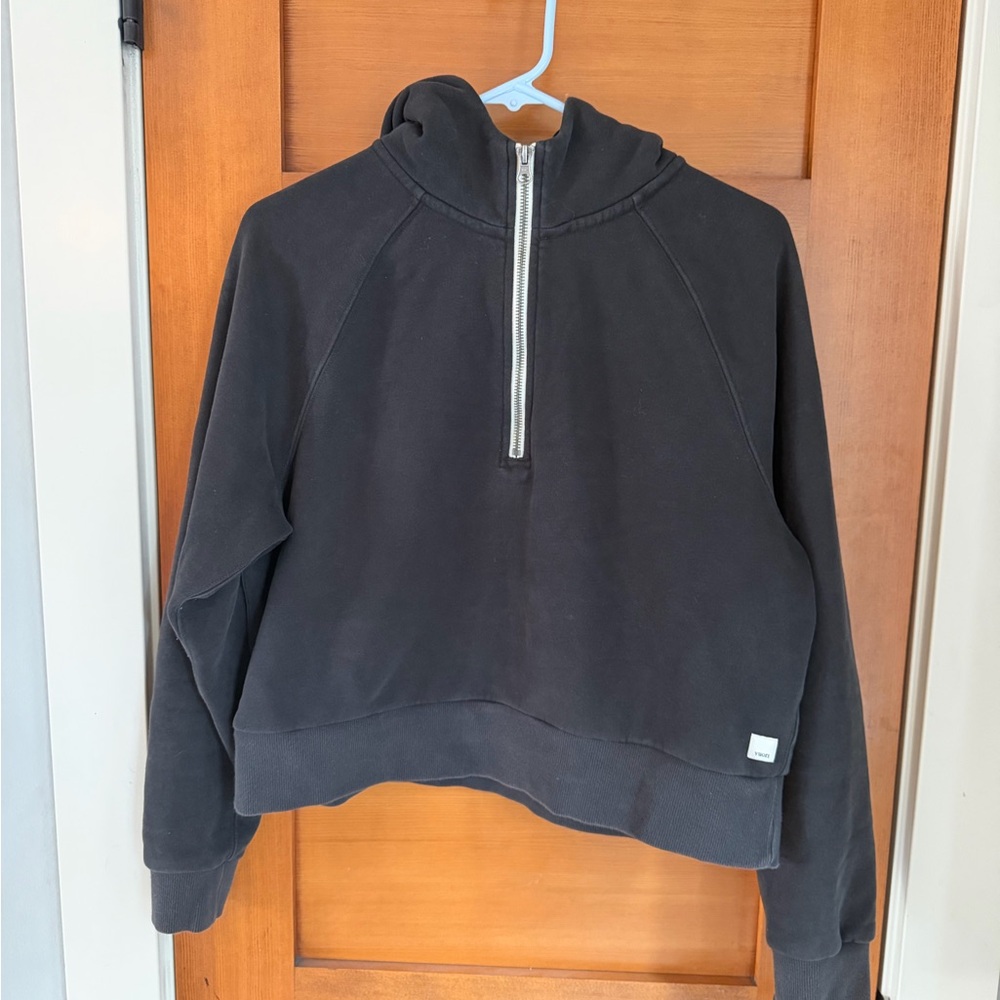 Vuori Restore Half Zip Hoodie - Washed Black - Picture 3 of 8
